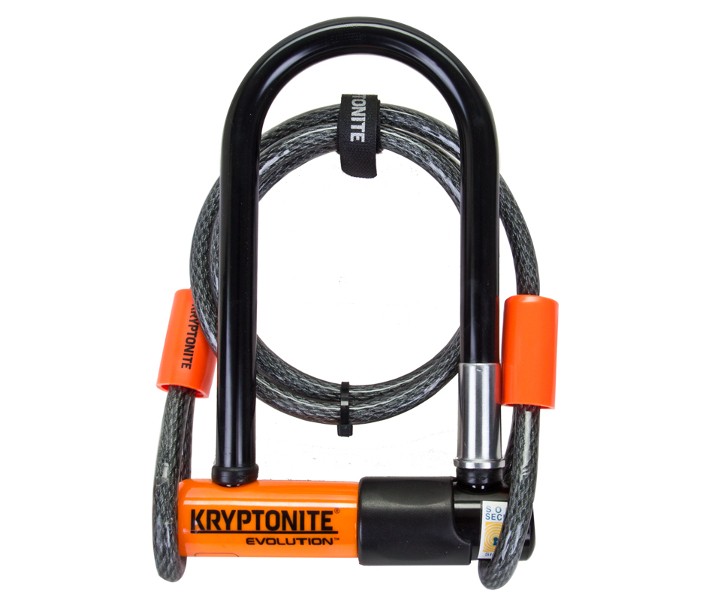 Kryptonite Evolution Mini-7 Bicycle U-Lock w/ 4’ KryptoFlex Double Loop Cable