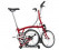 Brompton M6R Folding Bike (2021) w/ Extd Seatpost House Red Half Folded